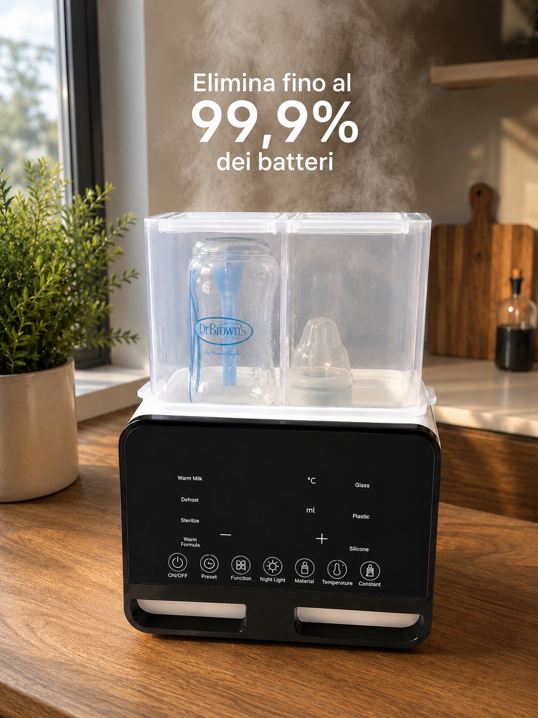Scaldabiberon e Sterilizzatore Multifunzionale con Timer
