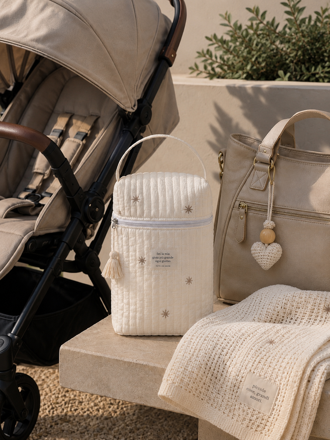 Organizer Pannolini Trapuntato per Passeggino – Borsa Mamma Portatile