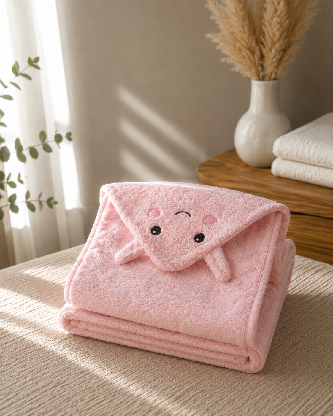 Accappatoio Neonato Premium in Fleece con Cappuccio – Ultra Morbido e Assorbente